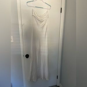 Lena white strapless open back dress